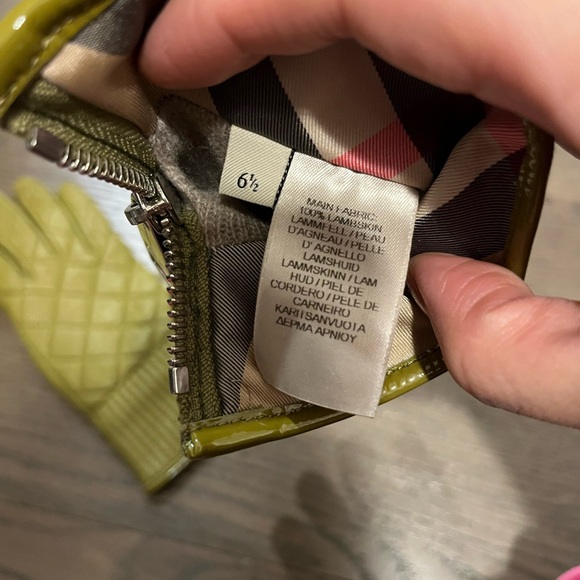 Burberry cashmere lined genuine leather gloves - Picture 4 of 5